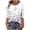 #619 Blue, variant on Women's Holiday Blouse, Patriotic Butterfly Print T-Shirt, Red, White, Blue, 3/4 Sleeve Top, 4th of July, Casual Pullover