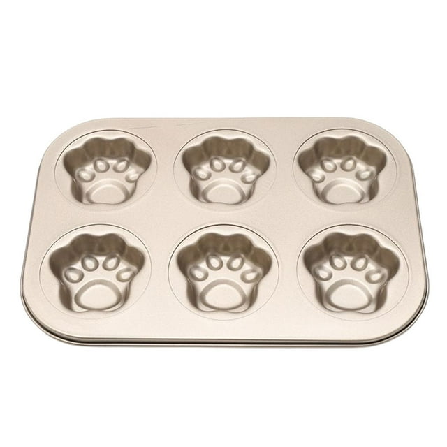 Monstrate Bandeja para hornear Pata de gato Antiadherente Recubrimiento antiadherente Distribución uniforme del calor Bandeja para hornear Cocina y Comedor 6 dorado claro