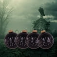 thumbnail image 5 of Halloween Tree Ornaments - 67mm/2.625" Decorated Glass Balls from Christmas by Krebs - Handmade Seamless Hanging Holiday Decorations for Trees - Set of 4 (Shiny Ebony Black with Dancing Skeletons), 5 of 9