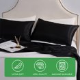 thumbnail image 4 of Gogreen Satin Pillowcase for Hair and Skin, Silk Satin Pillowcase 2 Pack, Pillow Cases Set of 2, Silky Pillow Cover with Envelope Closure (20"x36", Black, King), 4 of 5