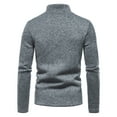 thumbnail image 5 of Krdevn Mens Shirts - Men's Casual Autumn Solid Turtleneck Zipper Collar Blouse Long Sleeve Tops,Mens Fall Shirts,Color:Dark Gray,Size:XXL, 5 of 7
