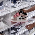 thumbnail image 2 of Voice Control Luminous Shoe Box Transparent Sneakers Storage Box Wall Plastic Shoe Cabinet Shoe Rack Basketball Shoe Box, 2 of 5