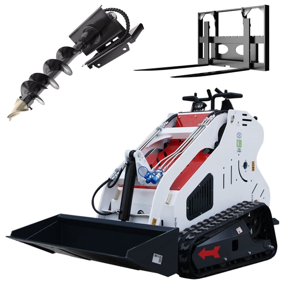 DigMaster 13.6HP Mini Skid Steer Loader B&S Gasoline Engine Maximum lifting 617lb Compatible Multiple Attachment Farms Yards Forestry and More EPA