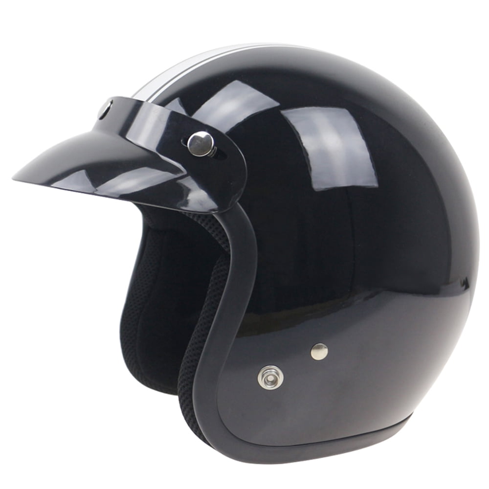 Universal Black 3-Snap Motorcycle Helmet Peak Lens Open Face Sun Shade U7V4 