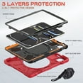 thumbnail image 2 of SaniMore for Apple iPad Pro 11 inch 2024 Case, Heavy Duty Triple Layers Multi-Functional Case with Shoulder Strap & Foldable Handle Multi-Angle Kickstand Shockproof Protective Case, Red, 2 of 8