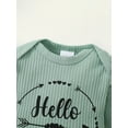 thumbnail image 5 of Zehjuhan Newborn Baby Girl Clothes Hello I'm New Here Letter Romper+Floral Pants+Hat+Headband+Gloves Coming Home Outfits, 5 of 10