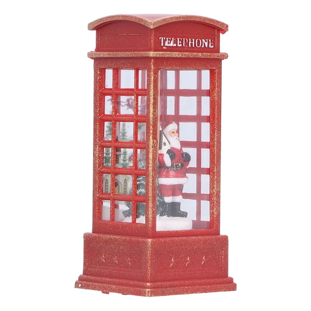 Adornos para el hogar BuyWeek decoraciones navideñas Adornos de cabina telefónica decoración de Papá Noel