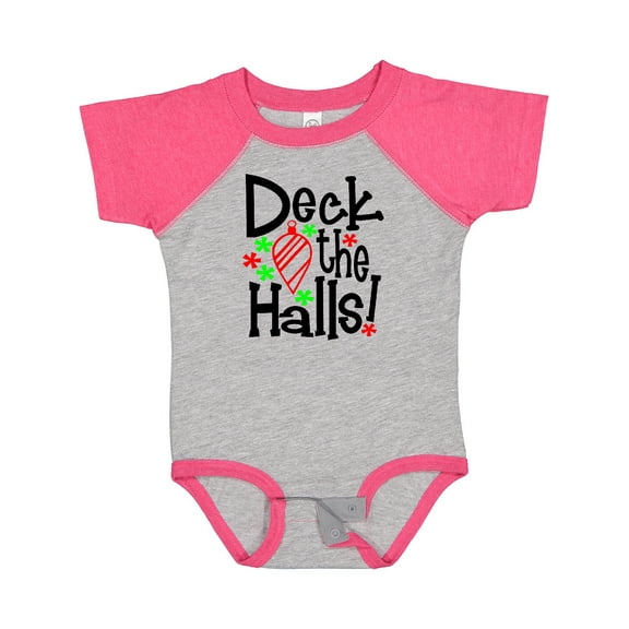 Inktastic Deck the Halls Christmas Ornament Boys or Girls Baby Bodysuit