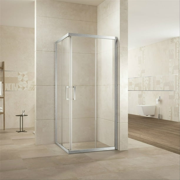 36 X36 X76 Square Shower Enclosure With Twin Sliding Doors Invisible Rollers Com 36 X36 X76 Square Shower Enclosure, 36 X 76 Sliding Screen Door