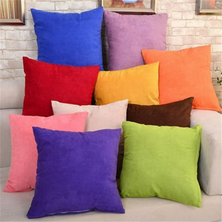 Purple 9 Square Paper - Hilitand 18''x18'' Cushion Cover Solid Color Cotton Canvas Throw Pillow Case Square Decorative Home Decor(Pillow is not included)