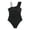 Black, variant on Ticikt Girls Swimsuit One Piece Swimsuits Ruffle Kids Bathing Suit Solid Color One Shouder Padded Swimwear for Big Kids,Color:Navy