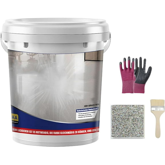 Vansen Floor Paint, Epoxy Colored Sand Floor Paint, High Gloss Marble Finish Epoxy Floors Coating, Wear-Resistant Anti-Slip Self-Leveling Epoxyfloor Paints, Waterproof (Covering 3 square feet,G#)