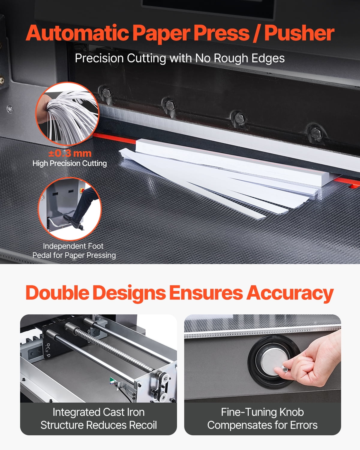 VEVOR Electric Hydraulic Paper Cutter, 2500W Heavy Duty Paper Cutter Machine 20.2 in/515 mm Cutting Width, 3.1 in/80 mm Cutting Thickness