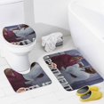 thumbnail image 4 of El apartamento-theme 4-Piece Shower Curtain Set with Rugs, Waterproof Bathroom Decor Set Includes Bath Mat, U-Shaped Rug, Toilet Lid Cover and Curtain with Hooks, 4 of 6