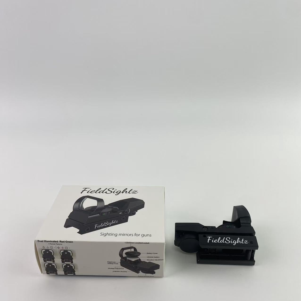 FieldSightz Sighting mirors for guns,Red Green Dot Gun Sight Scope Reflex Sight 1.25" Wide