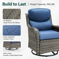 thumbnail image 5 of PARKWELL Patio Wicker Chairs Swivel Rocker Set of 4,Outdoor Rattan Swivel Glider Rocking Lounge Chairs for Patio Porch Pool,Gray/Navy, 5 of 7
