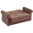 thumbnail image 3 of Ottomanson Convertible Sleeper Loveseat with Hidden Storage, Firm Seating, Brown, 3 of 6