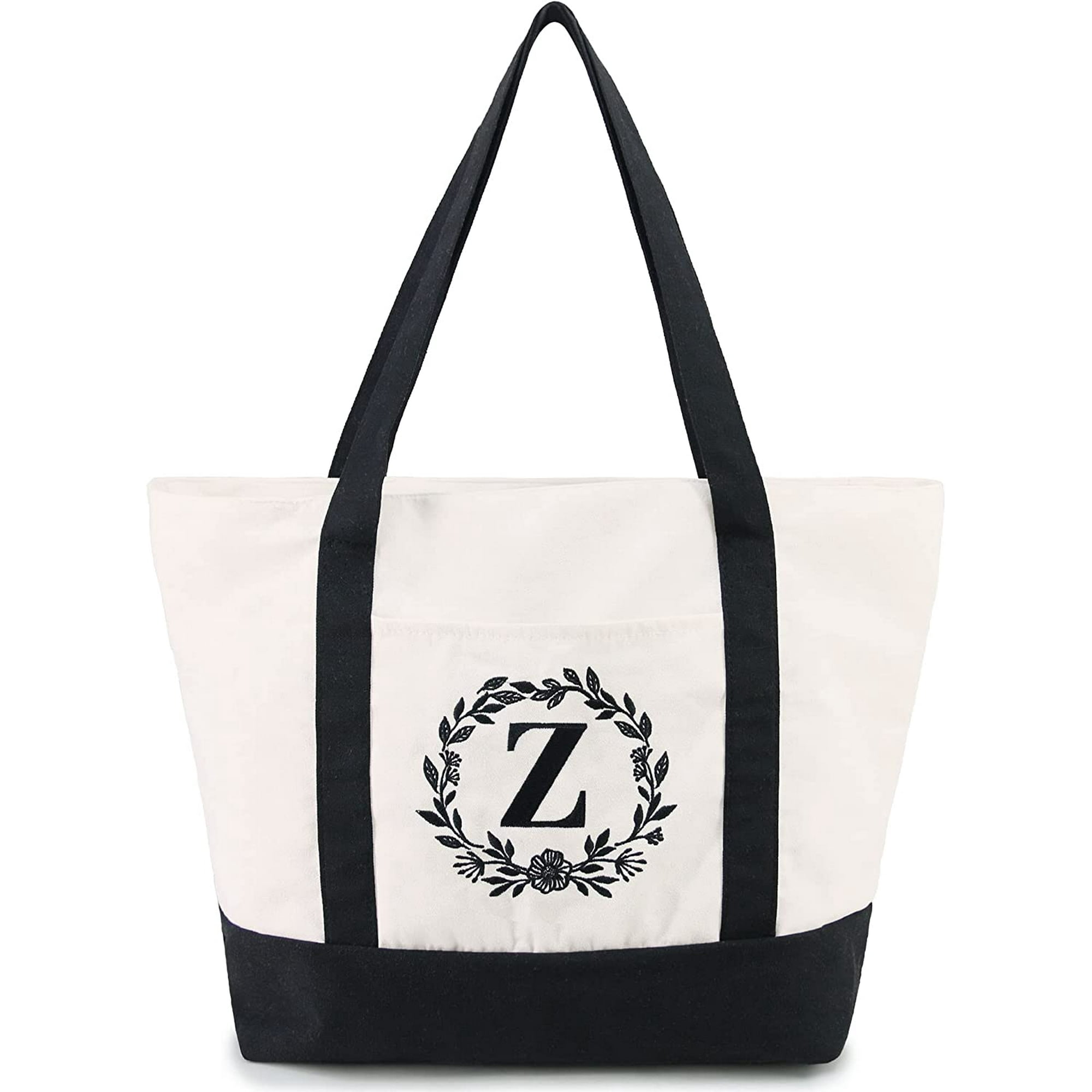 Initial Canvas Tote Bag, Personalized Present Bag, Gift Bag