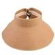 thumbnail image 1 of 1 sombrero de sol hueco con ala ancha, plegable, enrollable, para playa, de verano, de paja, anti-UV (caqui), 1 of 6