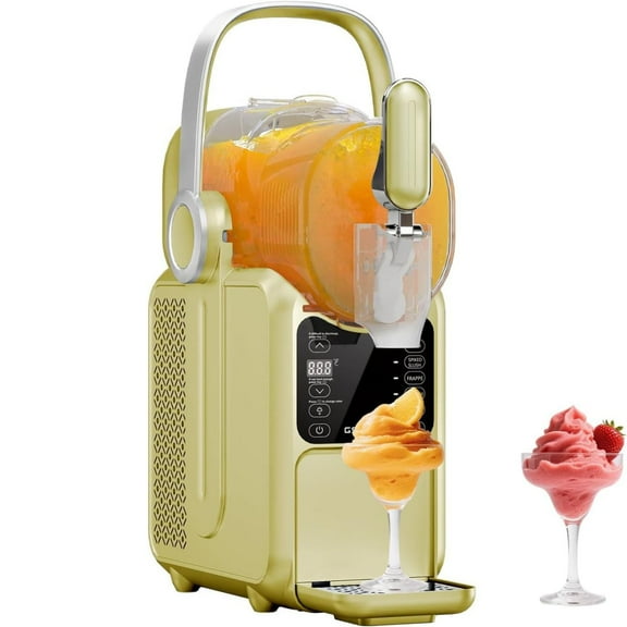 Slushie Machine 101oz No Ice Needed, Slushy Machine for Home with Portable Handle-Yellow, Frozen Drink Machine with 5 Preset Programs for Margaritas, Frappés, Milk Shake and More, LED Display