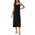 thumbnail image 2 of INSPIRE CHIC Women's Nightgown Spaghetti Strap Round Neck Sleep Under Full Cami Dress S Black, 2 of 6