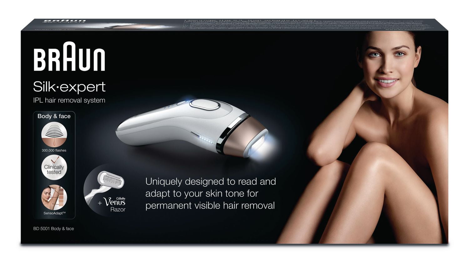 美品:BRAUN Silk-expert BD 5001 Braun Silk-Expert BD5001 Hair Removal Machine for Body and Face