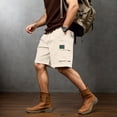 thumbnail image 2 of PIMSSY Men Shorts Outdoor Loose Fit Stretch Casual Pocket Workwear Beach Sports Shorts Solid Color Summer Male Breathable Bottoms, 2 of 9