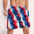 thumbnail image 2 of LWavelet Men's American Flag Stripe Print Beach Shorts Drawstring Elastic Waist Quick Dry Casual Shorts Wine M, 2 of 4