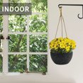 thumbnail image 2 of Hanging Planters for Outdoor Plants, 10 Inch Large Hanging Planter with Drain Holes, Indoor Hanging Flower Pots (Black, Set of 2), 2 of 5