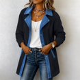 thumbnail image 4 of Womens Denim Patchwork Collared Shirt Jacket Loose Long Sleeve Button Down Casual Jean Shacket Denim Cardigan, 4 of 7