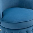 thumbnail image 4 of Tabaray 360 Swivel Barrel Chair,Mid Century Modern Accent Chair,Velvet Upholstered Comfy Armchair,Round Sherpa Chair with Tufted Base for Nursery,Living Room,Bedroom,Office,Waiting Room, Blue, 4 of 18