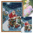 thumbnail image 1 of Hilo Algodón Ecológico Bordado Punto Cruz Papá Noel Con 14CT 46x62cm, 1 of 9
