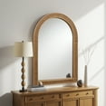 thumbnail image 4 of Parisloft Boho Arch Rattan Mirror - 25.5 x 37.4 Inch, Decorative Wall Mirror for Bathroom, Bedroom or Living Room, Natural, 4 of 8