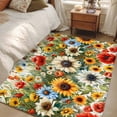 thumbnail image 4 of 2.7'x5' Area Rugs, Spring Floral Indoor Outdoor Area Rug for Living Room Bedroom, Summer Sunflower Botanical Dasiy Washable Bathroom Rugs Kitchen Floor Carpet Mats Home Decor Aesthetic, 4 of 8