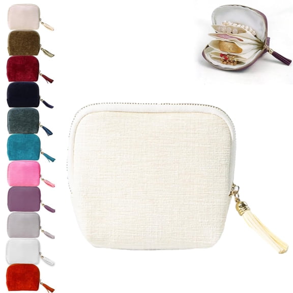 Stuffdatas Travel Jewelry Case, Accordion Travel Jewelry Case, Portable Foldable Box Mini Jewelry Travel Bag, Velvet Jewelry Organizer Pouch for Women (Royal Blue)