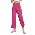 thumbnail image 2 of Women's Wide Leg Pants Yoga Pants with Pockets - Casual Loose Yoga Trouser Pants Sweatpants Lounge Pajama Pants Women Long Pants, S-2XL, 2 of 9