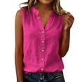 thumbnail image 2 of Otntypg Plus Size Womens Sleeveless Button Down Shirts Cotton Linen Tank Tops Lightweight Dressy Casual V Neck Loose Oversized Blouses Business Work Tops, 2 of 9