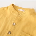thumbnail image 4 of Qudderr 2-7T Boys Cotton Shirt for Kids Baby Long Sleeve Button down Blouses Tops Toddler Stand-Up Collar Solid Color Spring Fall Dress Shirt, 4 of 9