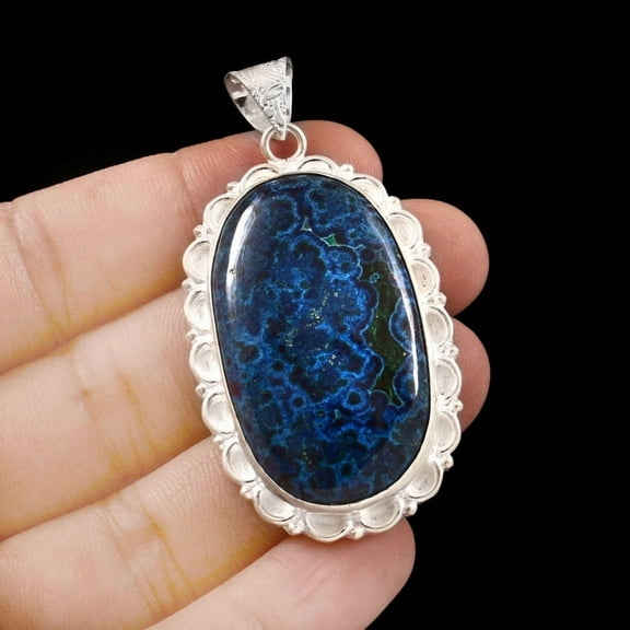 Owais Gems And Jewelry Sattuckite Pendant !!! 120 Carat Sattuckite Oval Shape Silver Handmade Gemstone Women's Chain Adult's Pendant…