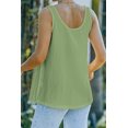 thumbnail image 1 of POGLIP Women's Green Button Textured Tank Top, 1 of 6