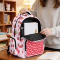 thumbnail image 6 of Whosucclay Strawberry & White Polka Dot Pattern Kids Backpack with Lightweight Adjustable Straps School Bag, Multi-Pockets 17 Inch Bookbag for Travel Hiking, 6 of 8
