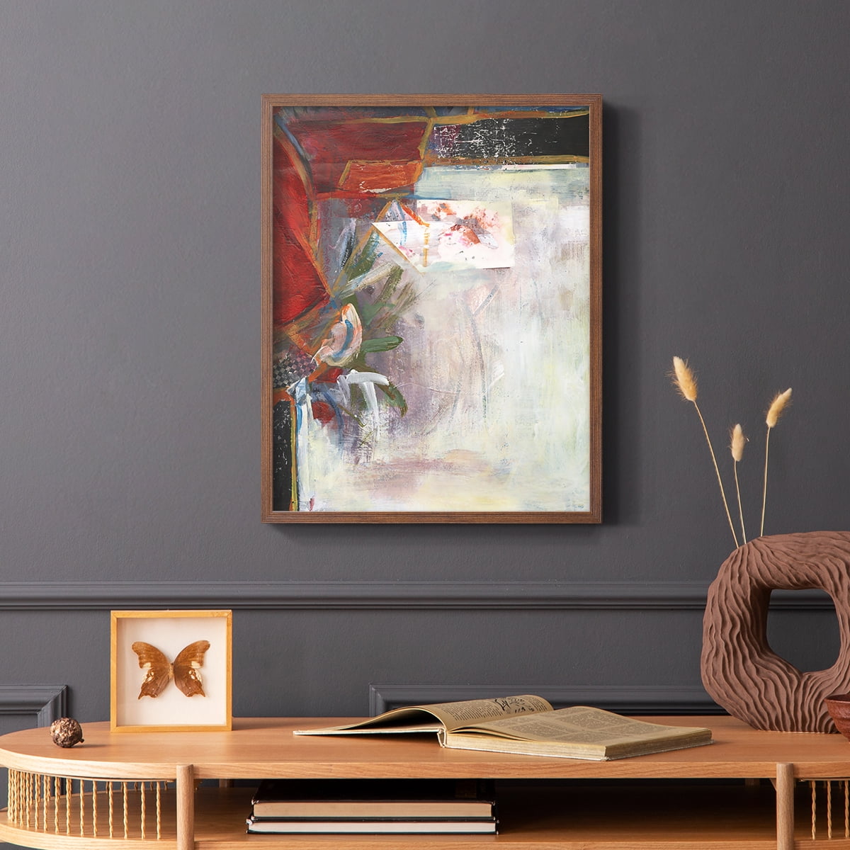 City Life III Framed Print in Brown Solid Wood Framed Print No Nail Hanging