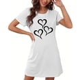 thumbnail image 2 of Pyjama Grande Taille pour Femmes, Chemise de Nuit à Manches Courtes avec Imprimé Poitrine, Robe Décontractée pour la Maison, Chemise de Nuit Surdimensionnée et Confortable pour Temps Chaud, 2 of 6