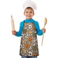 thumbnail image 2 of Halloween Skulls Pumpkins and Cauldrons Kids Aprons for Girls and Boys,Adjustable Neck Strap Toddler Aprons for Kids Cooking Baking, 2 of 7