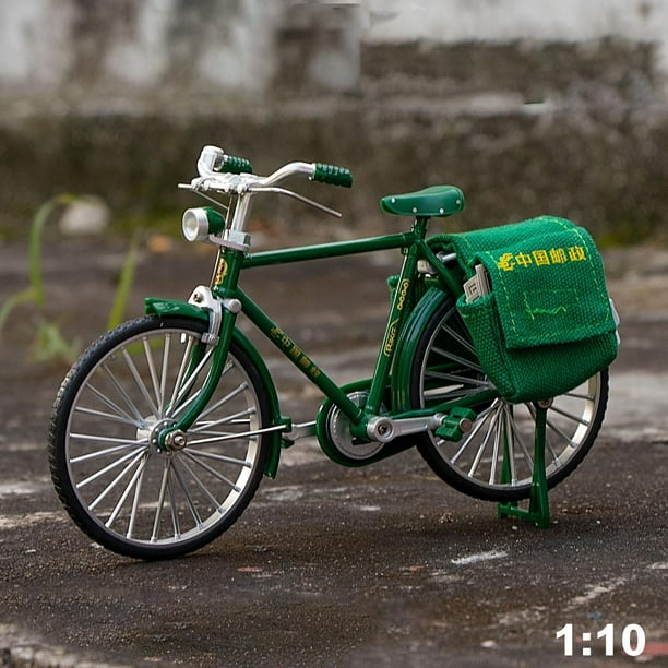 1:10 bicicleta modelo creativo dedo bicicleta decoración estilo Retro estatua miniatura China Post bicicleta juguete para oficina hogar adultos niñas Baoblaze Mini bicicleta realista