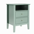 thumbnail image 5 of Heynemo Green Fluted Nightstand with 2 Drawers Set of 2, Modern Wooden Sofa Table for Small Spaces, Tall End Table for Bedroom, Living Room, 5 of 8