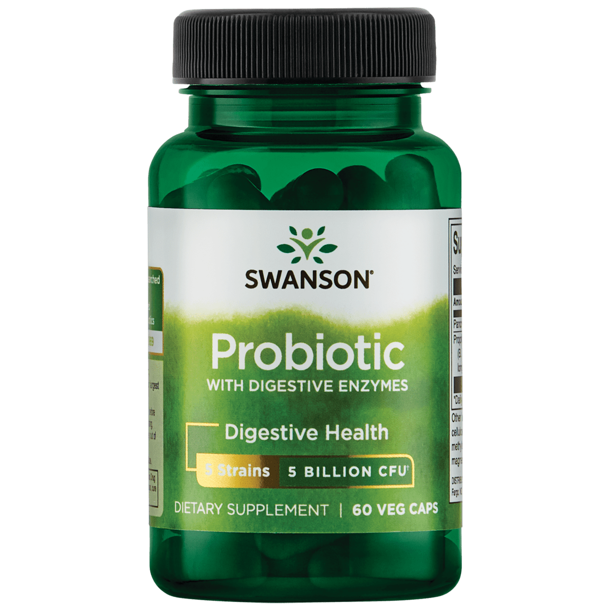 Swanson Probiotic with Digestive Enzymes 5 Billion Cfu 60 Veggie Capsules