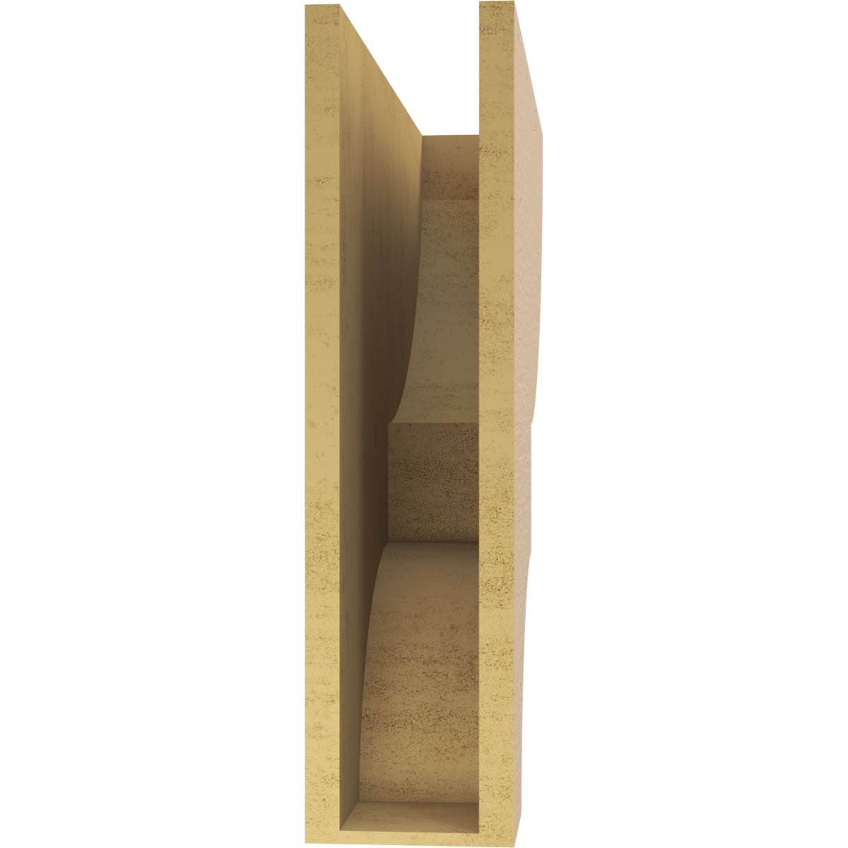6"W x 24"D x 24"H Thin Ridgewood Rough Cedar Woodgrain TimberThane Corbel, Primed Tan