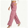 thumbnail image 5 of MYAOYINo Boundaries Womens High Waisted Cargo Pants Wide Leg Pleated Casual Work Trousers with Functional Pockets, 5 of 8