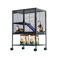 thumbnail image 1 of Multi-Level Metal Small Animal Cage for Ferrets, Hamsters, Chinchillas, Rabbits, Guinea Pigs, Hedgehogs, Gerbils – Removable Tray & Ramp, Lockable, BPA-Free, Indoor/Outdoor Use, 1 of 8
